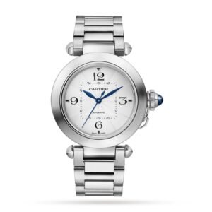 Pasha De Cartier Watch 35mm, Automatic Movement, Steel, Interchangeable Metal And Leather Straps